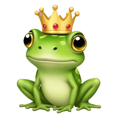 little cute prince frog with crown sticker