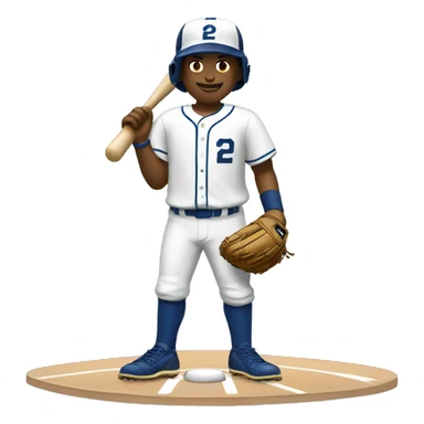 baseball player standing on 2nd base sticker