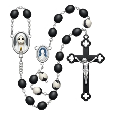 Gothic white rosary with  of beads sticker