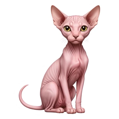 sphynx hairless cat full body sitting sticker