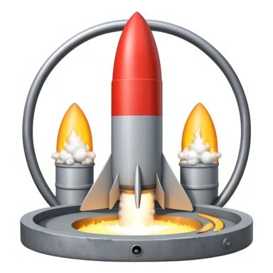 grey missile silo hatch open, and the top two thirds of a white nuclear missile launching out of the silo is shown sticker