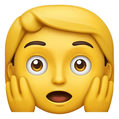 Eyebrows raised traditional yellow face non gender emoji, happy surprised sticker