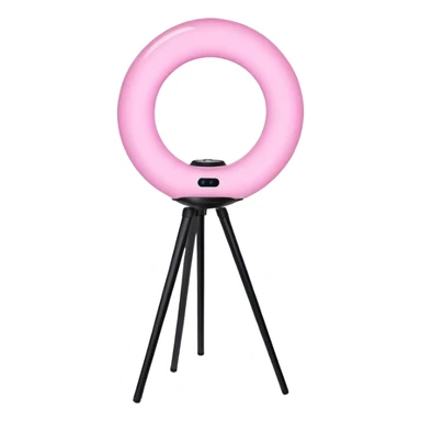 pink lit ring lamp on short tripod sticker