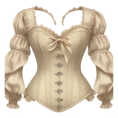 vintage rococo light beige corset with sleeves  sticker