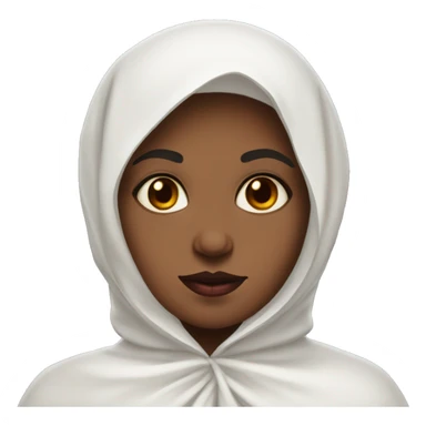 brown girl vampire wearing a white babushka with no mask sticker