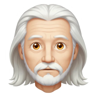 God the Father as a gentle, older man with flowing hair and a glowing aura sticker