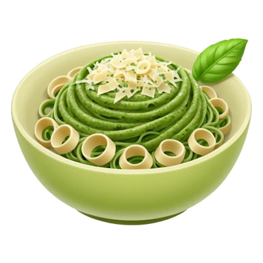 green pesto pasta in a bowl sticker