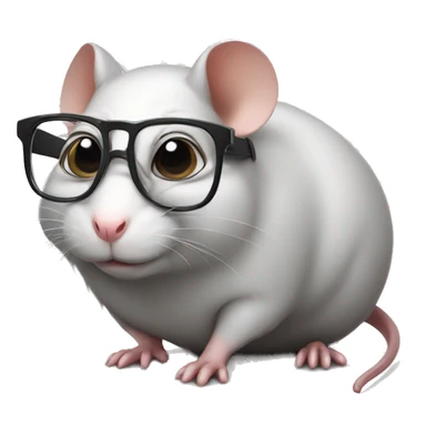 Fat rat with nerd glasses  sticker