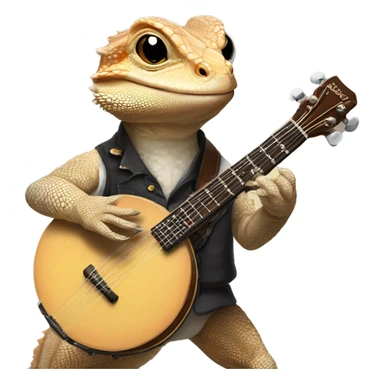 Bearded dragon playing the banjo in Nashville  sticker