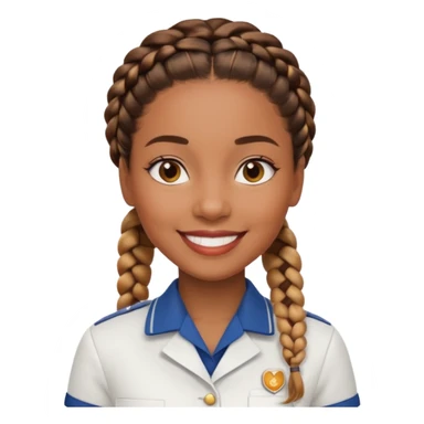 black braided haired hotel receptionist sticker