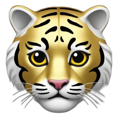 gold tiger Japanese mask sticker