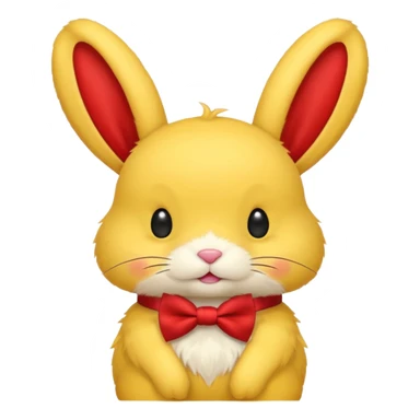 yellow bunny with red bowtie sticker
