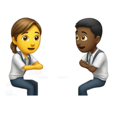 two students discussion sticker