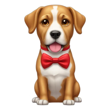 Dog with a red bowtie sticker
