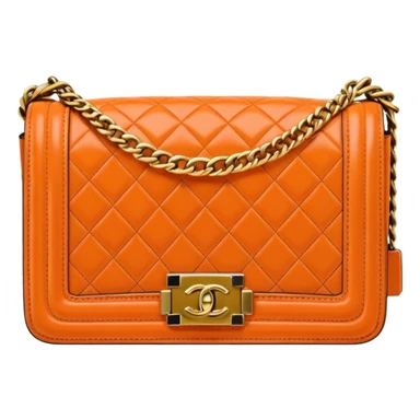chanel le boy orange color bag sticker