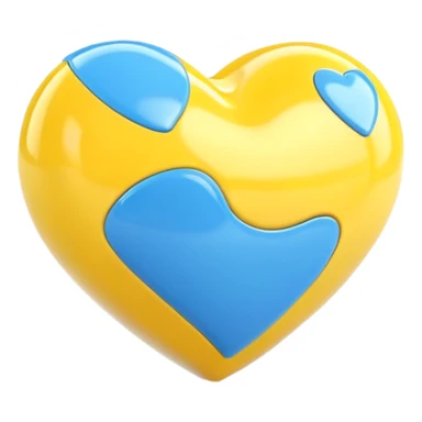 Yellow and blue heart sticker