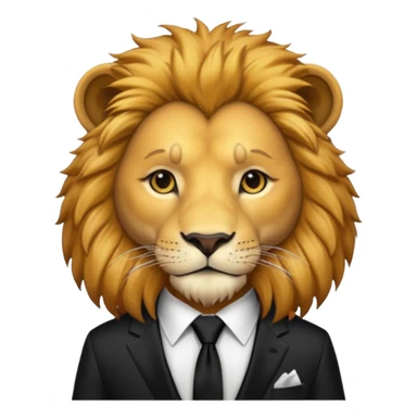 lion black tie sticker