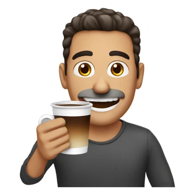 Armenian men with big white teeth holding coffee  sticker