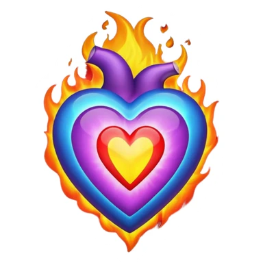 Make flaming hearts in all colours but heart would be separate  sticker