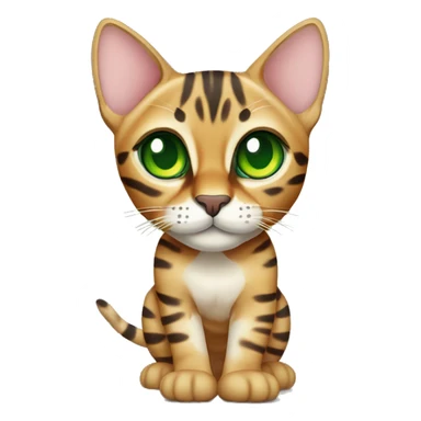 Bengal cat with green eyes full body sticker