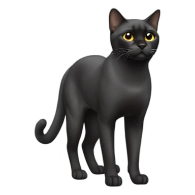 Black Burmese Cat Full Body sticker