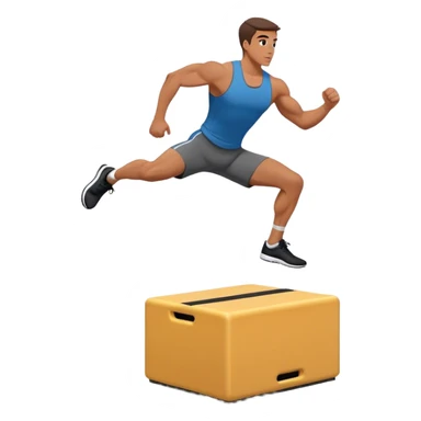 man jump onto plyo-box side-view sticker