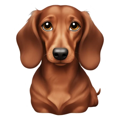 Shaded red Long haired miniature dachshund  sticker