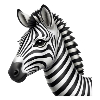 Cinematic Noble Zebra Portrait Emoji, Poised and regal, with a lean, elegant build and a striking Fur of bold black and white stripes, deep-set soulful piercing eyes, Simplified yet sharp and sophisticated features, highly detailed, glowing with a soft, dignified glow, high shine, intelligent and graceful, stylized with an air of savannah chic, focused and attentive, soft glowing outline, capturing the essence of a watchful and confident equine, so majestic it feels as though it could gallop out of the screen with effortless authority! sticker