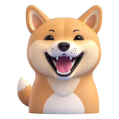 shiba inu laughing sticker