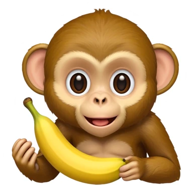 monkey eating banana sticker