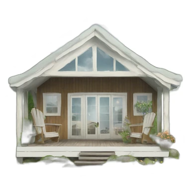 scandinavian summer house sticker
