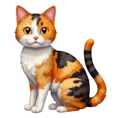 full body anxious looking colourful patchy calico tabby cat sticker