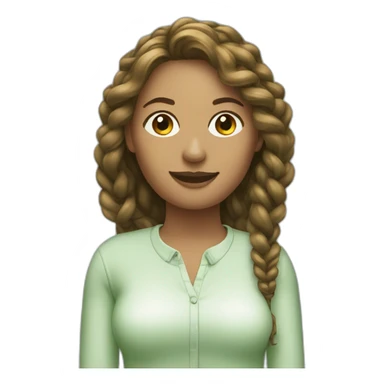 woman with green hanger cord sticker