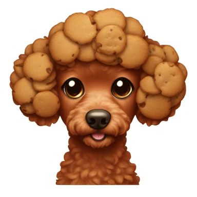Cute red poodle with cookies all in beige colors sticker