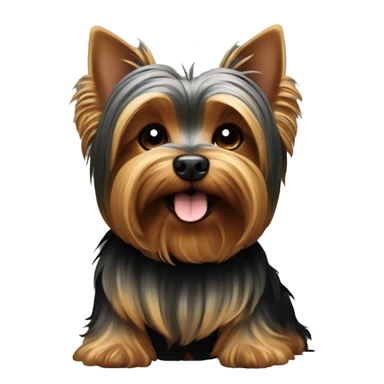 Dog Yorkshire terrier happy dark color sticker