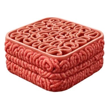 raw ground meat object icon, fresh minced beef, 3D cartoon, mobile game icon style, clean background, soft shadow, no text, no watermark sticker