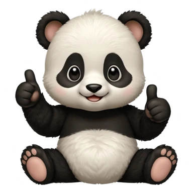 Little panda cub giving thumbs up sticker