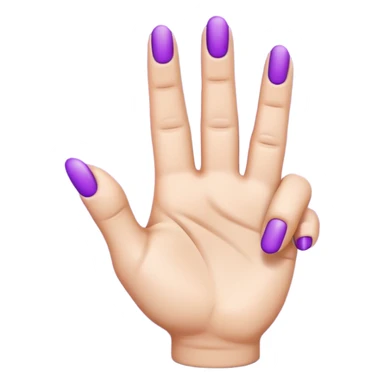 A single human hand in 3D emoji style, colored entirely in vibrant purple. The hand makes the ‘index finger pointing upward’ gesture: only the index finger is raised, all other fingers are folded. Smooth glossy texture, simple shading, no background. sticker