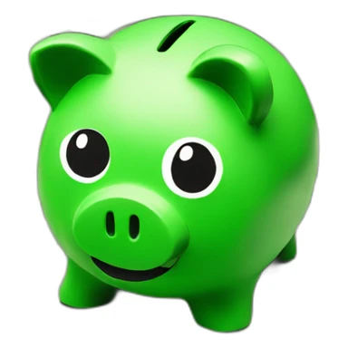 green piggybank sitting on money  sticker