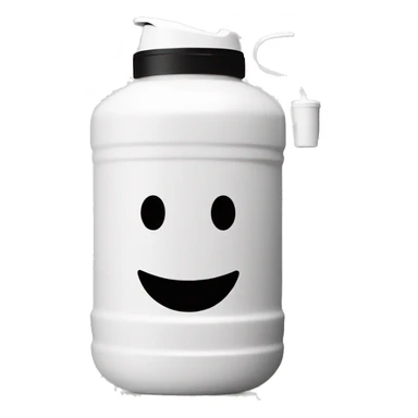 white 40 oz water container with handle and straw sticker