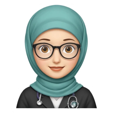 doctor girl with glasses with hijab sticker