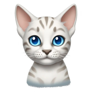 snow bengal cat with light blue eyes wearing devil horns sticker