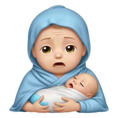 a baby swaddled crying sticker