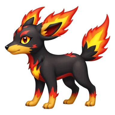 Cute Shiny Houndour-Quilava-Litten-Umbreon-Fakémon-hybrid-creature (full body)  sticker