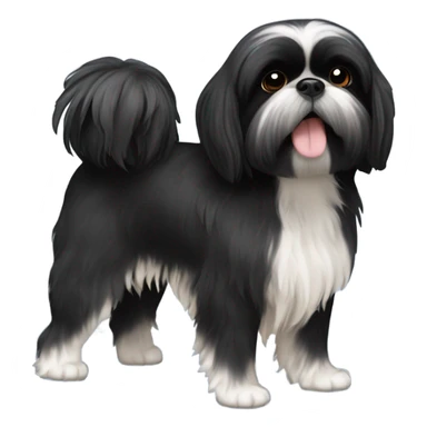 Black shih tzu sticker