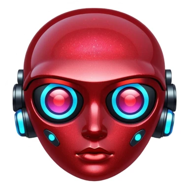 red glitter cyberpunk light sticker
