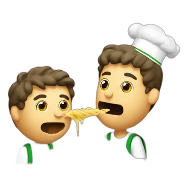 pasta muncher (italian dude eating an italian dude smoking sticker