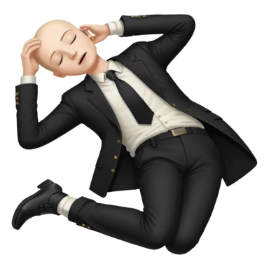 dead man full body with blazzer on floor with closed eyes sticker