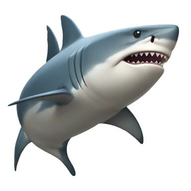 very strong and muscular shark flexing sticker