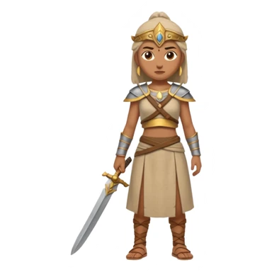 beige ancient warrior cloth skirt sticker
